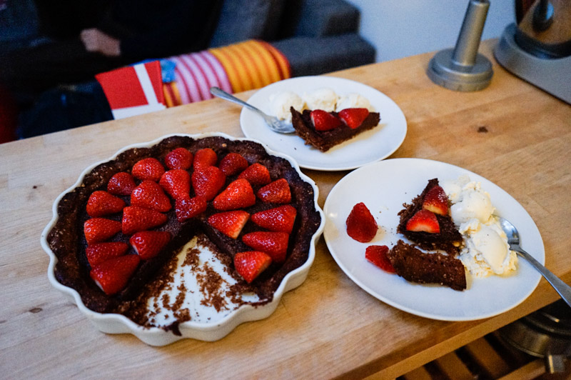 Chokolade-jordbær tærte-9858